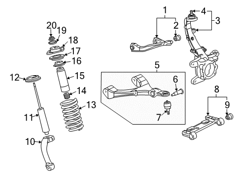 2002 Chevy Trailblazer Lower Control Arm Bushing Diagram for 15018251