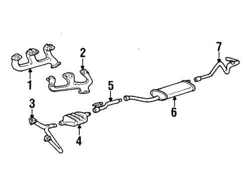 1990 GMC C1500 Exhaust Components, Exhaust Manifold Diagram