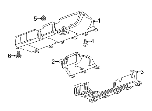 2018 Chevy Equinox Pillars, Rocker & Floor - Splash Shields Diagram