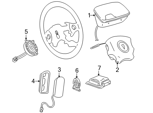 2001 Pontiac Aztek Side Impact Sensor Diagram for 10314910
