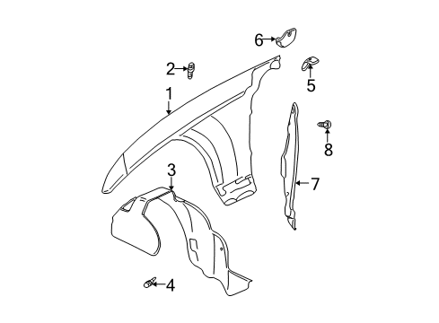 2003 Cadillac CTS Fender & Components Diagram