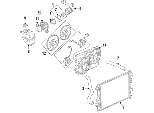 2012 Chevy Captiva Sport Fan Shroud Diagram for 89019142
