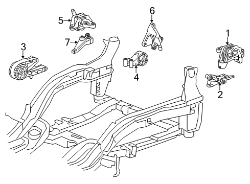 2015 Chevy Cruze Engine & Trans Mounting Diagram 2 - Thumbnail