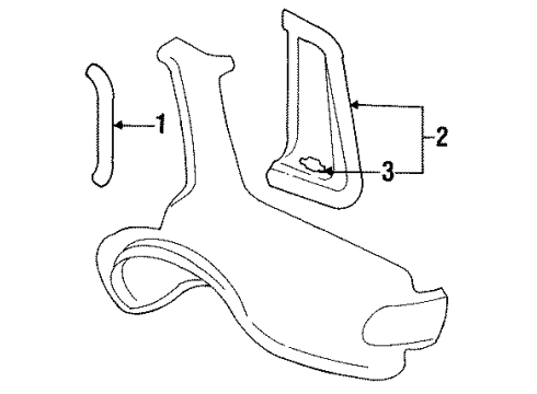1991 Chevy Cavalier Emblem, Rear Diagram for 22547202
