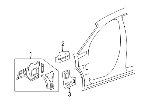 2012 Chevy Traverse Hinge Pillar Diagram