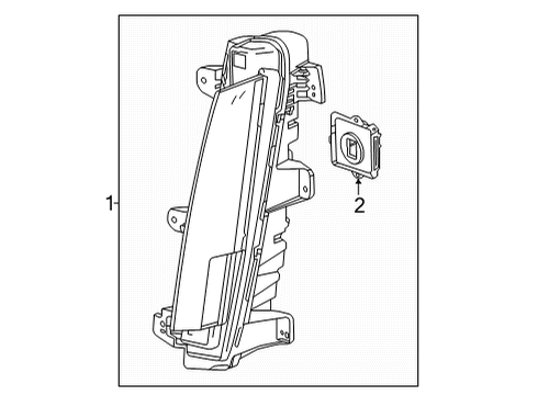 2023 Cadillac Escalade ESV Daytime Running Lamp Components Diagram