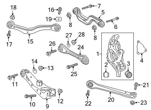 2022 Chevy Blazer Knuckle, Rear Passenger Side Diagram for 84943319