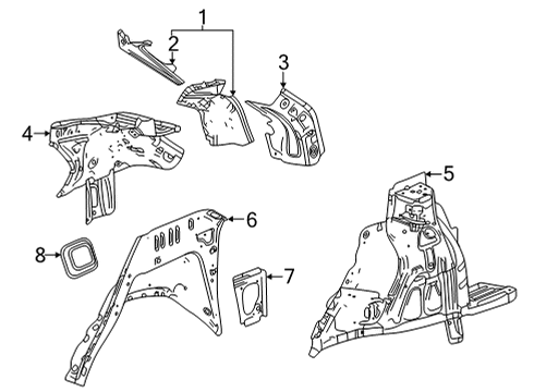 2023 Chevy Trailblazer Inner Structure - Quarter Panel Diagram