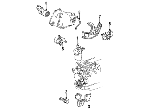 1992 Chevy Corsica Engine & Trans Mounting Diagram