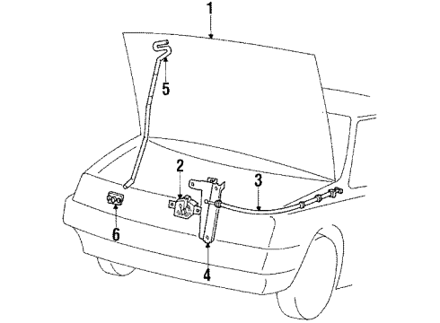 1987 Chevy Spectrum Lock Cable Diagram for 94106136