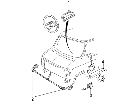 1996 GMC P3500 Front Sensor, Passenger Side Diagram for 16173395
