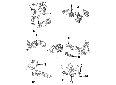1994 Pontiac Sunbird Mount Bracket Diagram for 22587202