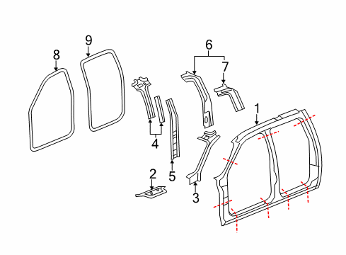 2011 GMC Sierra 2500 HD Uniside Assembly Insulator, Passenger Side Diagram for 15837058