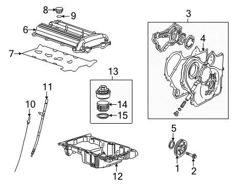 2002 Saturn L200 Engine Parts, Mounts, Cylinder Head & Valves, Camshaft & Timing, Oil Pan, Balance Shafts, Crankshaft & Bearings, Pistons, Rings & Bearings Diagram