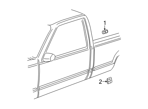 2001 GMC Sierra 1500 Body Side Molding, Rear Lower Diagram for 15744374