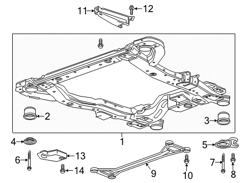 2015 Cadillac ELR Suspension Mounting - Front Diagram