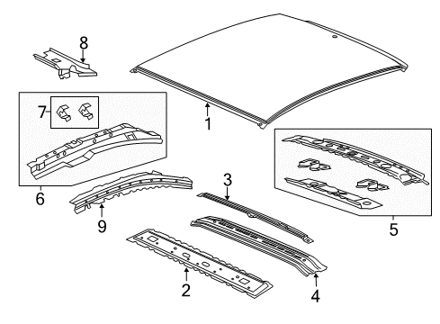 2014 Chevy Volt Roof & Components Diagram