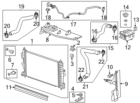 2015 Buick Verano Radiator & Components Diagram