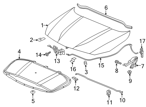 2017 Buick Cascada Hood & Components Diagram