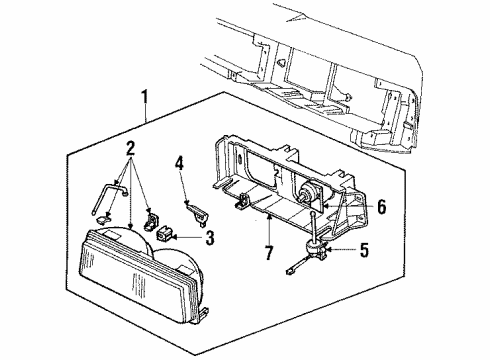 1987 Oldsmobile Cutlass Ciera Headlamps Diagram