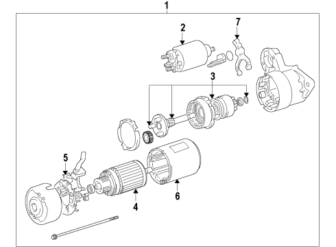2009 Pontiac G3 Starter Diagram for 25180808