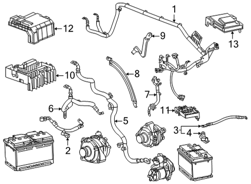 2024 GMC Sierra 3500 HD Battery Cable Diagram for 84890618