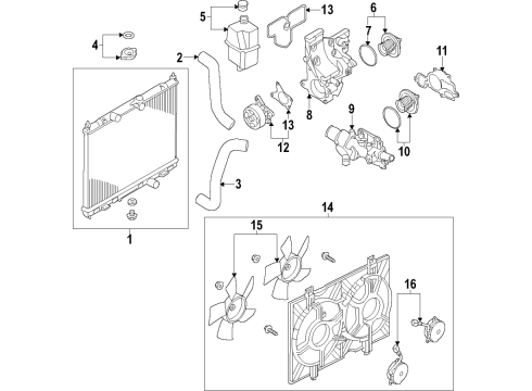 2016 Chevy City Express Radiator Diagram for 19316313
