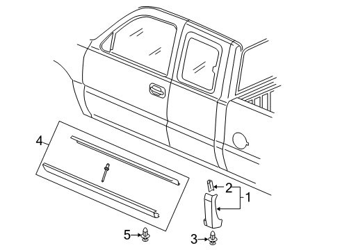 2004 Chevy Silverado 2500 Exterior Trim - Cab Diagram 3 - Thumbnail