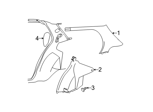 2002 Chevy Cavalier Interior Trim - Quarter Panels Diagram