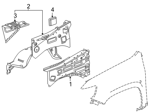 2021 GMC Canyon Inner Components - Fender Diagram