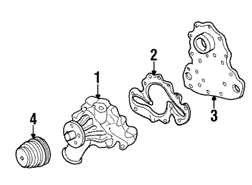 1988 Chevy K3500 Water Pump Gasket Diagram for 12553488
