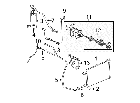 2006 Cadillac Escalade ESV A/C Condenser, Compressor & Lines Diagram