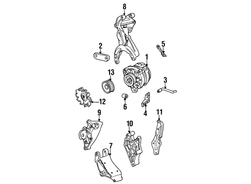 1994 Pontiac Grand Am Alternator Brace Diagram for 24570416