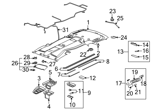 2006 Buick Terraza Interior Trim - Roof Diagram