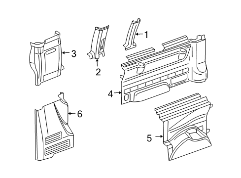 2018 Chevy Express 2500 Interior Trim - Body Side Panel Diagram