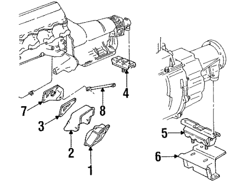 1992 Chevy C3500 Engine & Trans Mounting Diagram 3 - Thumbnail