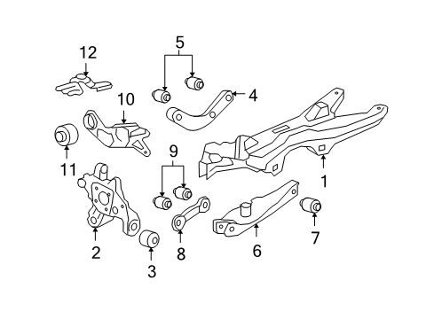 2009 Chevy Malibu Rear Suspension, Control Arm Diagram 3 - Thumbnail