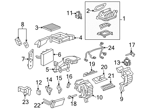 2010 GMC Terrain A/C Evaporator & Heater Components Diagram