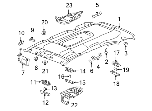 2005 Buick Rainier Interior Trim - Roof Diagram