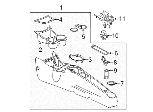 2016 Chevy Spark EV Center Console Diagram