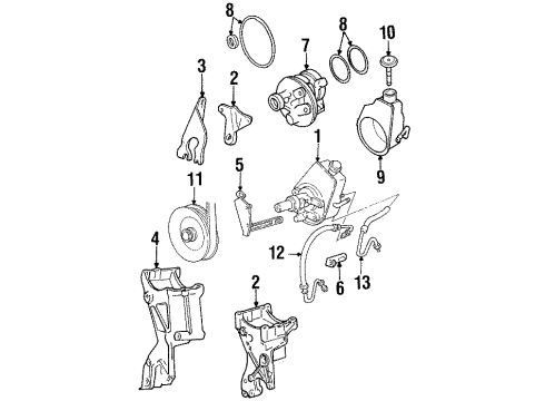 1993 Chevy C3500 Power Steering Pump Diagram for 26037450
