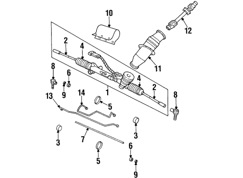 1996 Oldsmobile Aurora Intermediate Shaft Diagram for 26044419