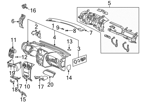 2009 GMC Envoy Instrument Panel Diagram