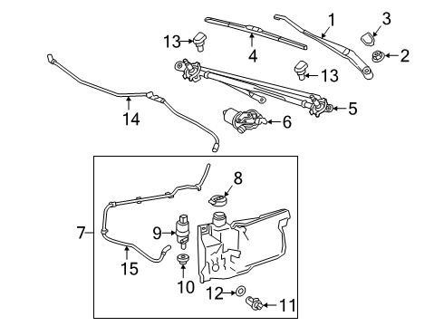 2019 Chevy Silverado 1500 LD Wiper & Washer Components Diagram
