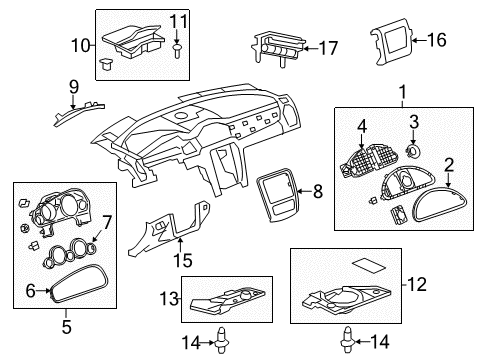 2015 Buick Enclave Cluster Trim Diagram for 22766443