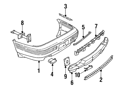 1995 Pontiac Bonneville Reflector, Rear Diagram for 5976110