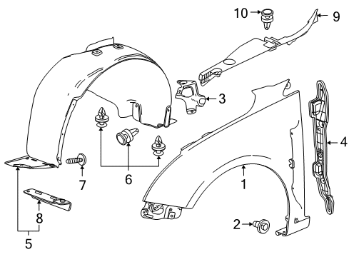 2015 Chevy Cruze Fender & Components Diagram