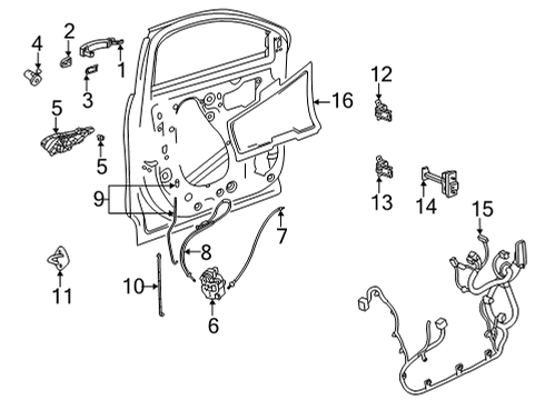 2022 Chevy Trailblazer Cable, Front Driver Side Diagram for 42737656