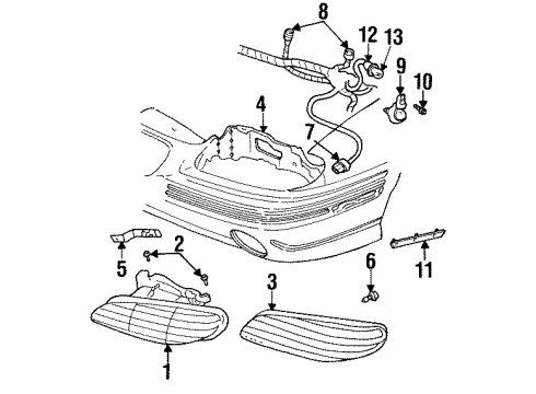 1997 Pontiac Grand Am Signal Lamp Bulb Diagram for 19355643