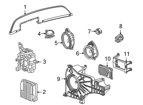 2023 Cadillac Escalade Instrument Panel Speaker Diagram for 84324910